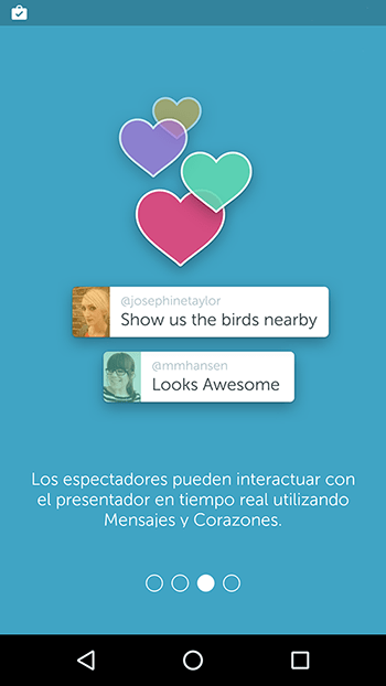 Captura de la aplicación Periscope