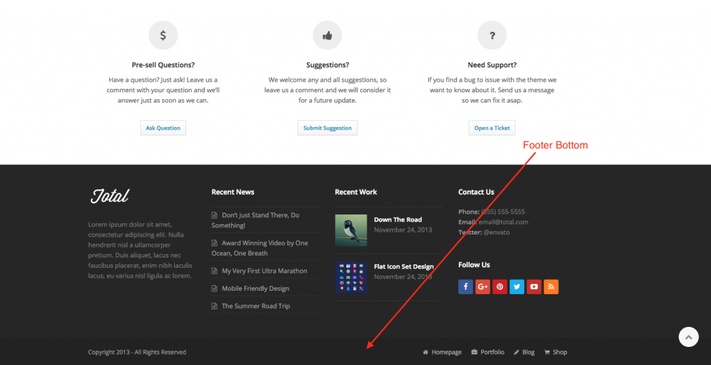 footer copyright information example